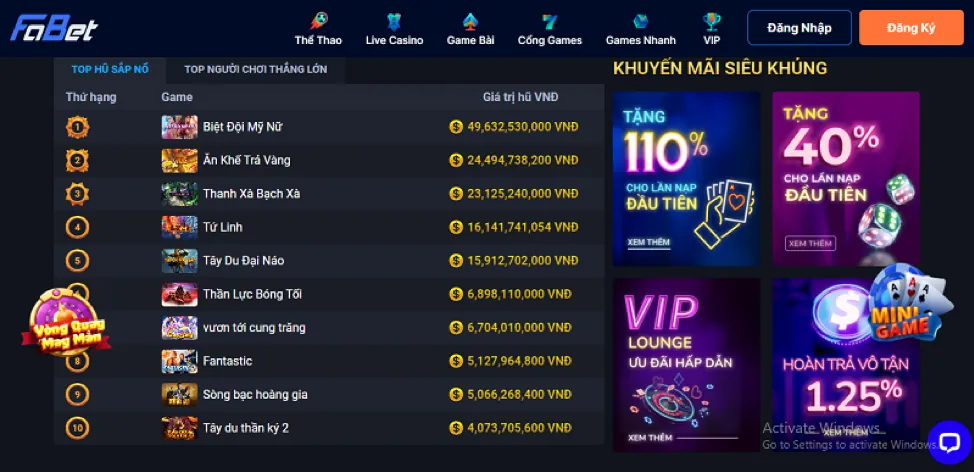 Thưởng nạp tiền ku11 casino